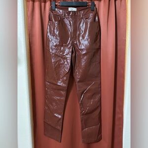 Abercrombie & Fitch 90s Straight Ultra High Rise Faux Leather Pants Womens 27/4L